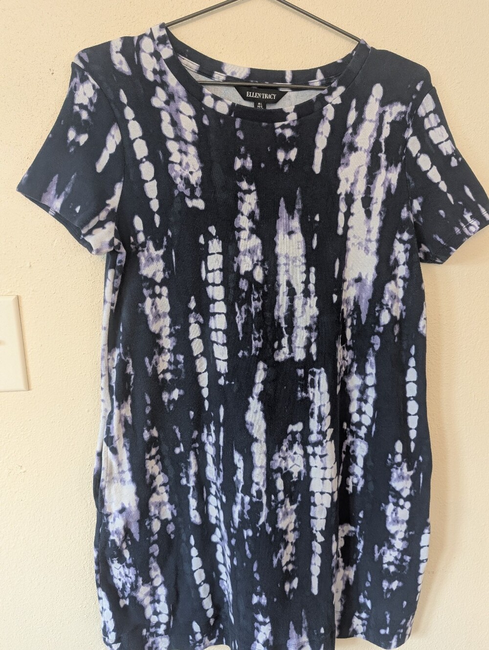 Ellen Tracy Indigo Tie Dye T-Shirt Dress Size L